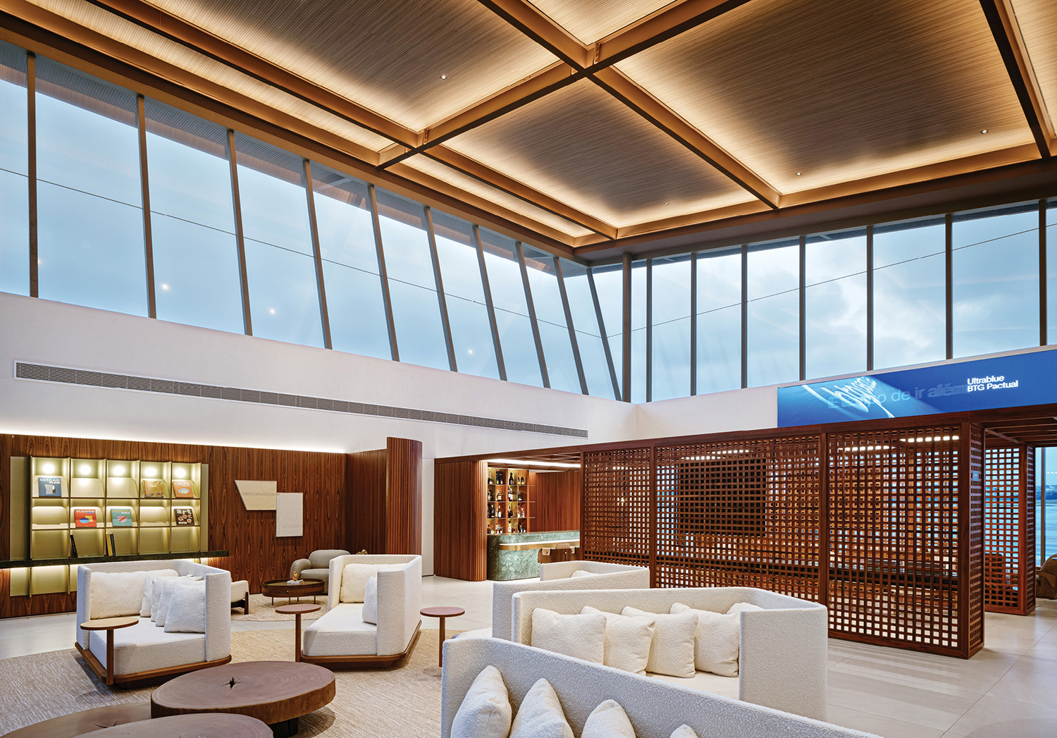 A large room with a lot of windows