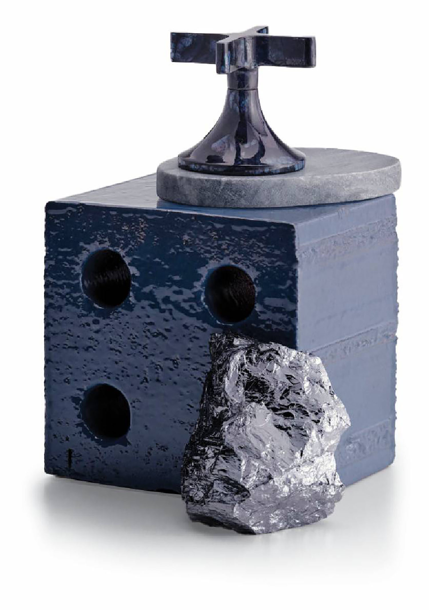 A piece of cheese with a piece of cheese on top.